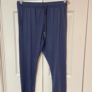 Blue open bottom active pants